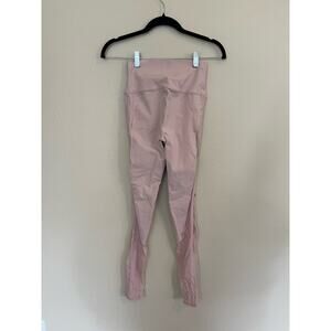 ALO Yoga Light Pink Cutout Mesh High Waist Semi Sheer Leggings Women’s Size XS